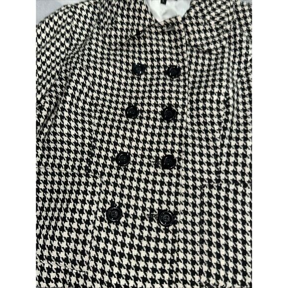 Zsa Zsa Double Breasted Black and White Houndstooth Jacket. Large Size - Picture 3 of 7